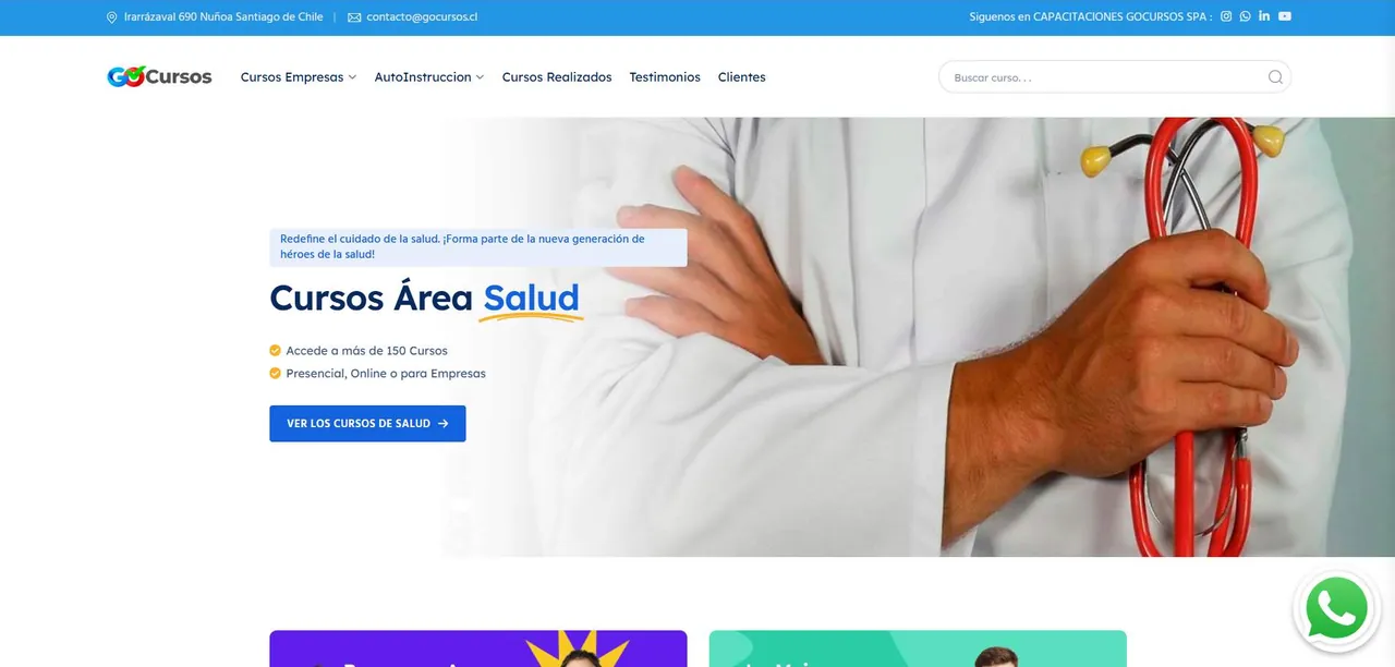 Sitio gocursos.cl: Plataforma de cursos con pago online
